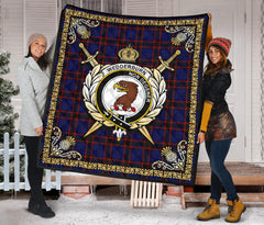 Wedderburn Tartan Crest Premium Quilt - Celtic Thistle Style