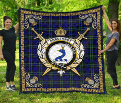 Arbuthnot Modern Tartan Crest Premium Quilt - Celtic Thistle Style