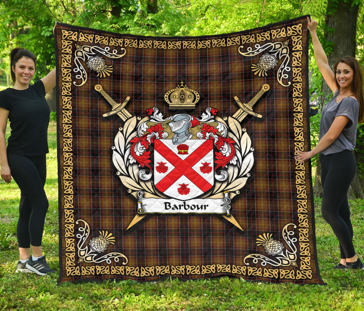 Barbour Tartan Crest Premium Quilt - Celtic Thistle Style