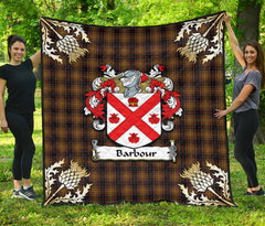 Barbour Tartan Crest Premium Quilt - Gold Thistle Style