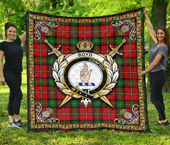 Boyd Modern Tartan Crest Premium Quilt - Celtic Thistle Style