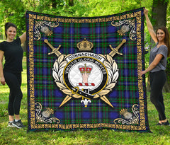 Donnachaidh Tartan Crest Premium Quilt -  Celtic Thistle Style