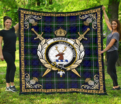 Forbes Modern Tartan Crest Premium Quilt - Celtic Thistle Style