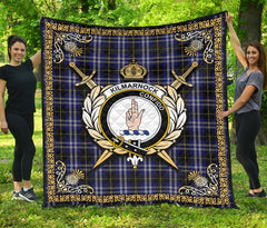 Kilmarnock Tartan Crest Premium Quilt - Celtic Thistle Style
