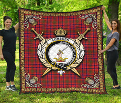 Lumsden Modern Tartan Crest Premium Quilt - Celtic Thistle Style