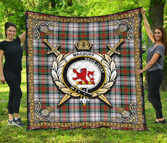 MacDuff Dress Ancient Tartan Crest Premium Quilt - Celtic Thistle Style