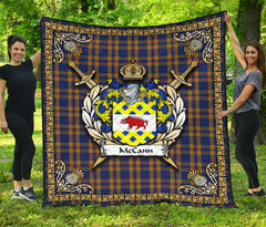 McCann Tartan Crest Premium Quilt - Celtic Thistle Style