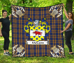 McCann Tartan Crest Premium Quilt - Gold Thistle Style