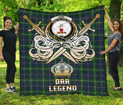 Orr Tartan Crest Legend Gold Royal Premium Quilt