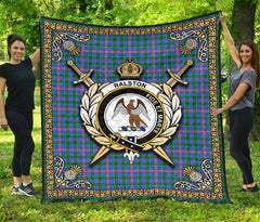 Ralston Tartan Crest Premium Quilt - Celtic Thistle Style