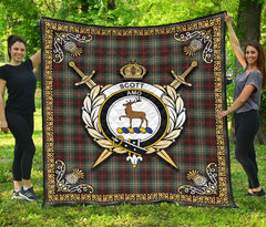 Scott Brown Ancient Tartan Crest Premium Quilt - Celtic Thistle Style