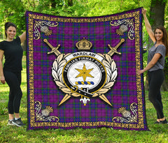 Wardlaw Modern Tartan Crest Premium Quilt - Celtic Thistle Style