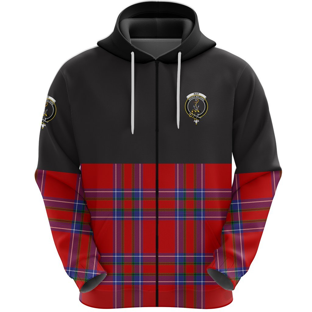 Rait Clan Half Of Tartan Zipper Hoodie