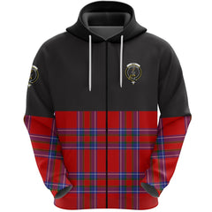 Rait Clan Half Of Tartan Zipper Hoodie