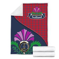 Rait Tartan Crest Premium Blanket - Thistle Style