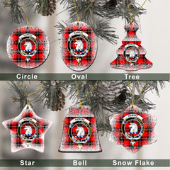 Ramsay Tartan Christmas Ceramic Ornament - Snow Style