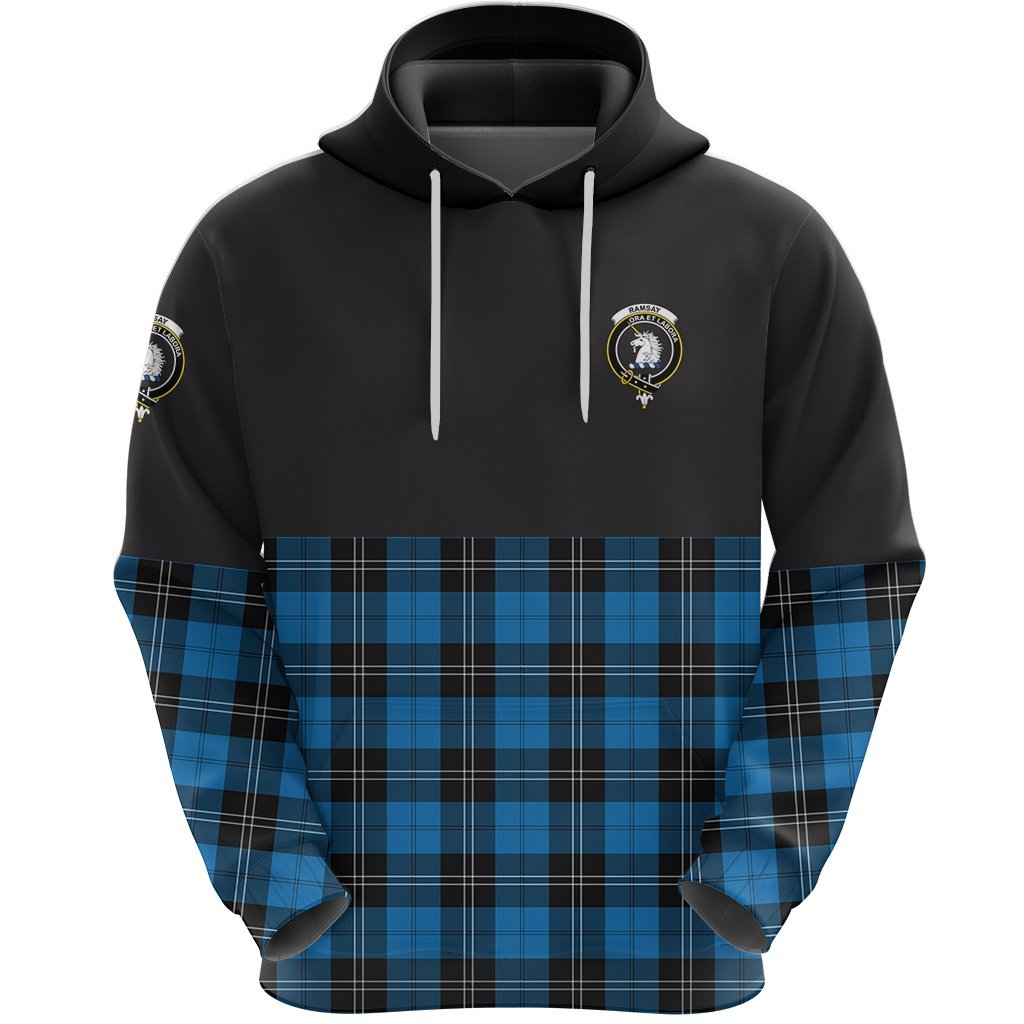 Ramsay Blue Ancient Clan Half Of Tartan Hoodie