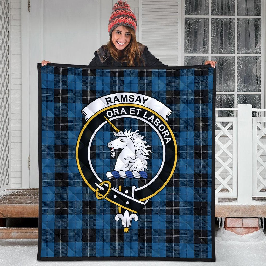 Ramsay Blue Hunting Tartan Crest Quilt