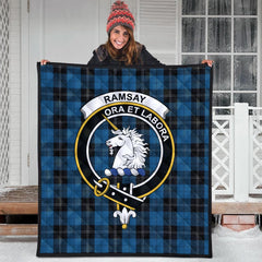 Ramsay Blue Hunting Tartan Crest Quilt