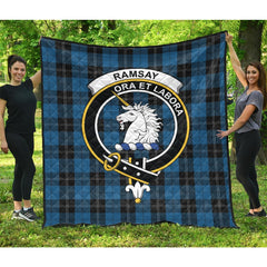 Ramsay Blue Hunting Tartan Crest Quilt