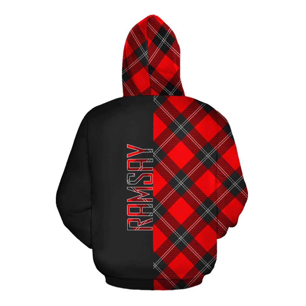 Ramsay Modern Tartan Hoodie Half of Me - Cross Style