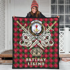 Rattray Modern Tartan Crest Legend Gold Royal Premium Quilt