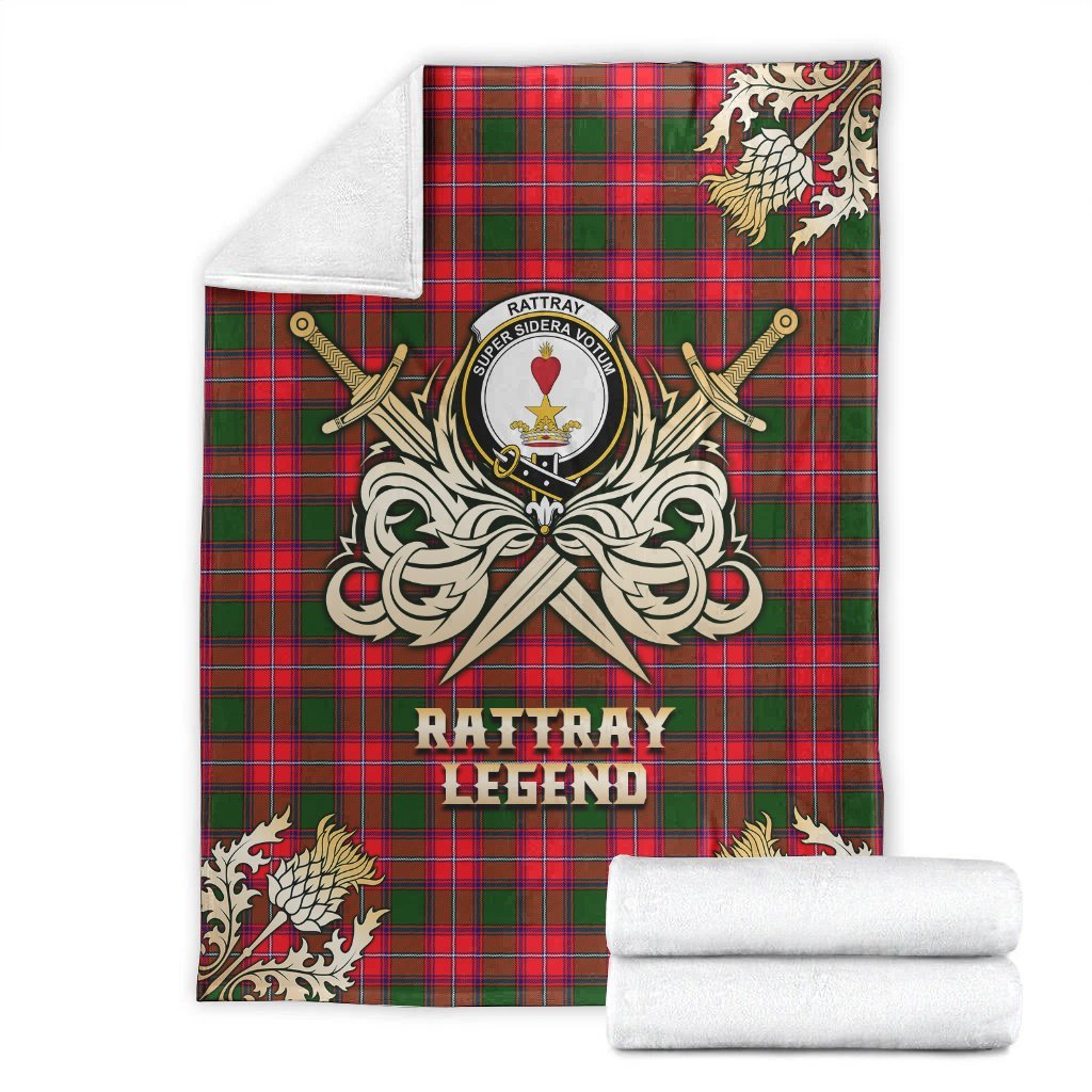 Rattray Modern Tartan Gold Courage Symbol Blanket