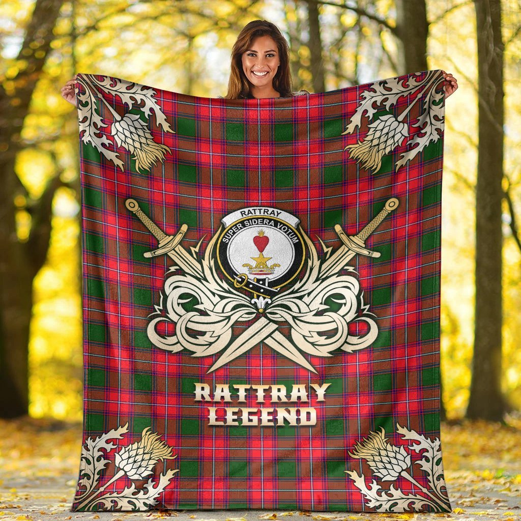 Rattray Modern Tartan Gold Courage Symbol Blanket