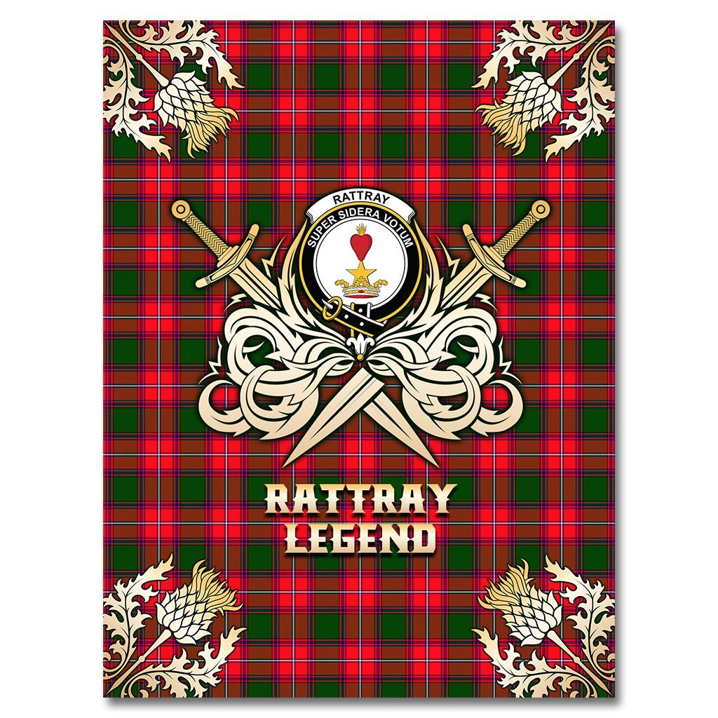 Rattray Modern Tartan Gold Courage Symbol Blanket