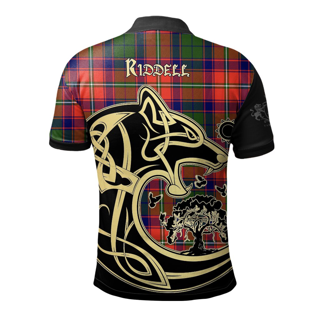 Riddell Tartan Polo Shirt Viking Wolf