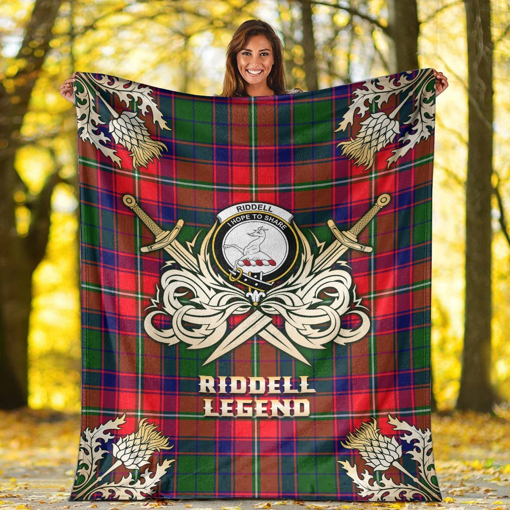 Riddell Tartan Gold Courage Symbol Blanket