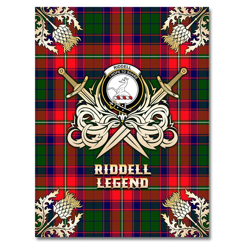 Riddell Tartan Gold Courage Symbol Blanket