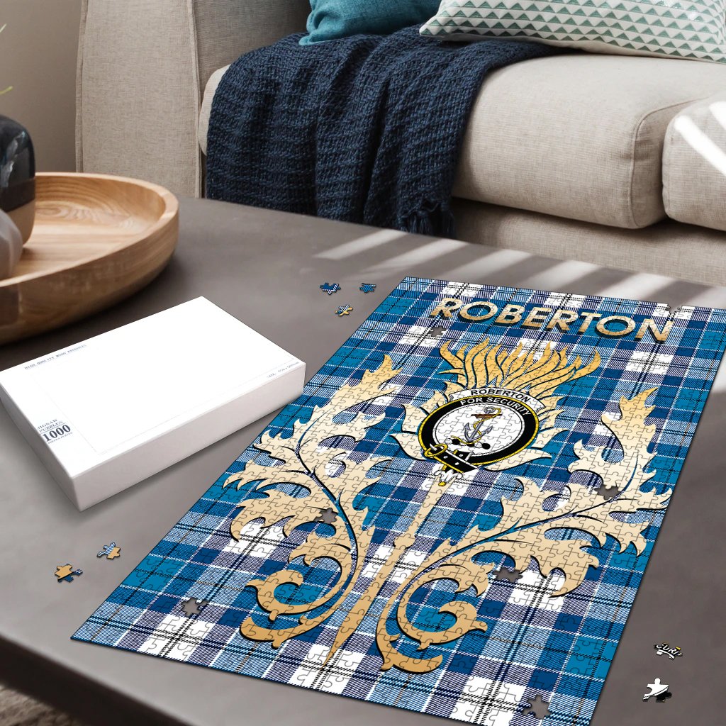 Roberton Tartan Crest Thistle Jigsaw Puzzles