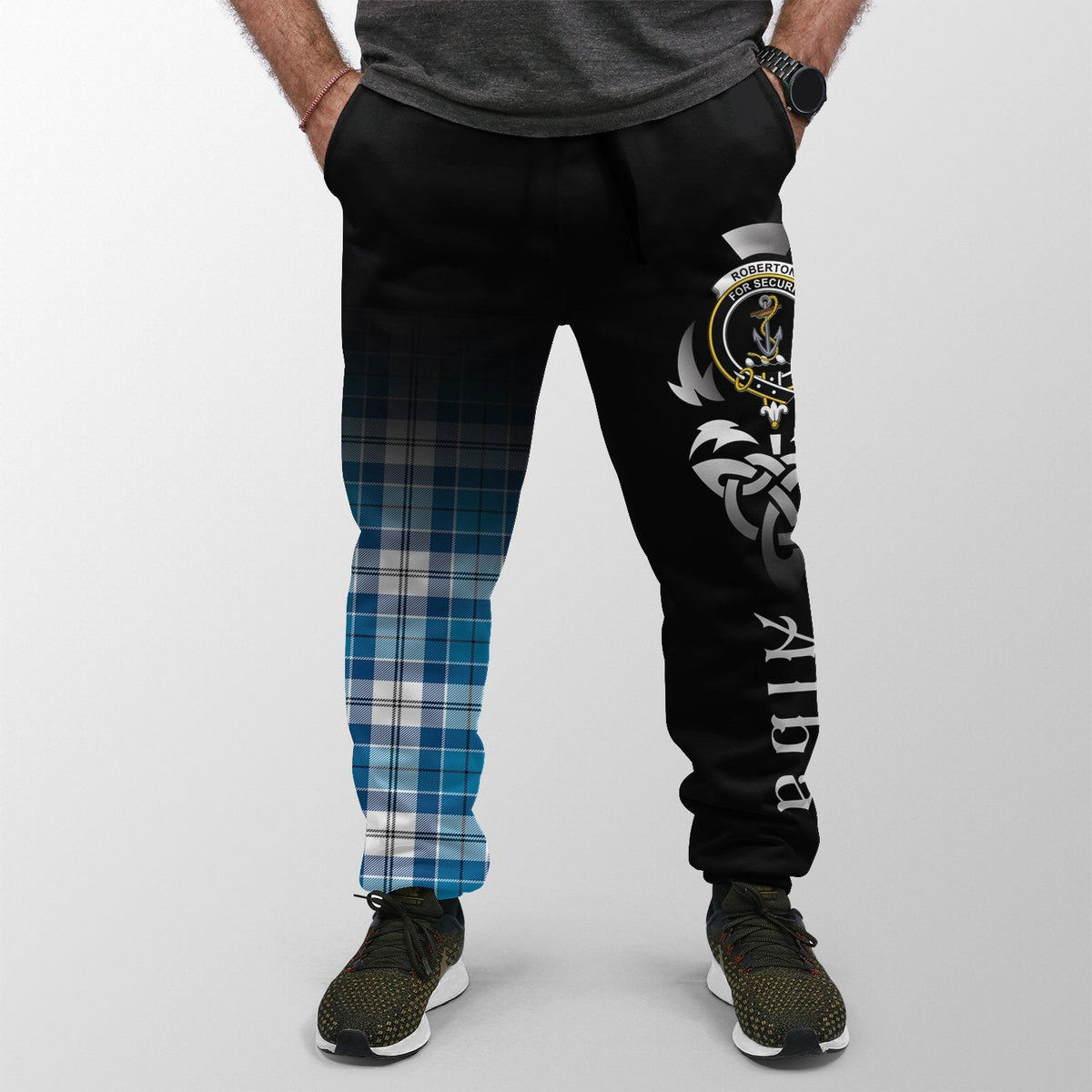 Roberton Tartan Crest Jogger Sweatpants - Alba Celtic Style