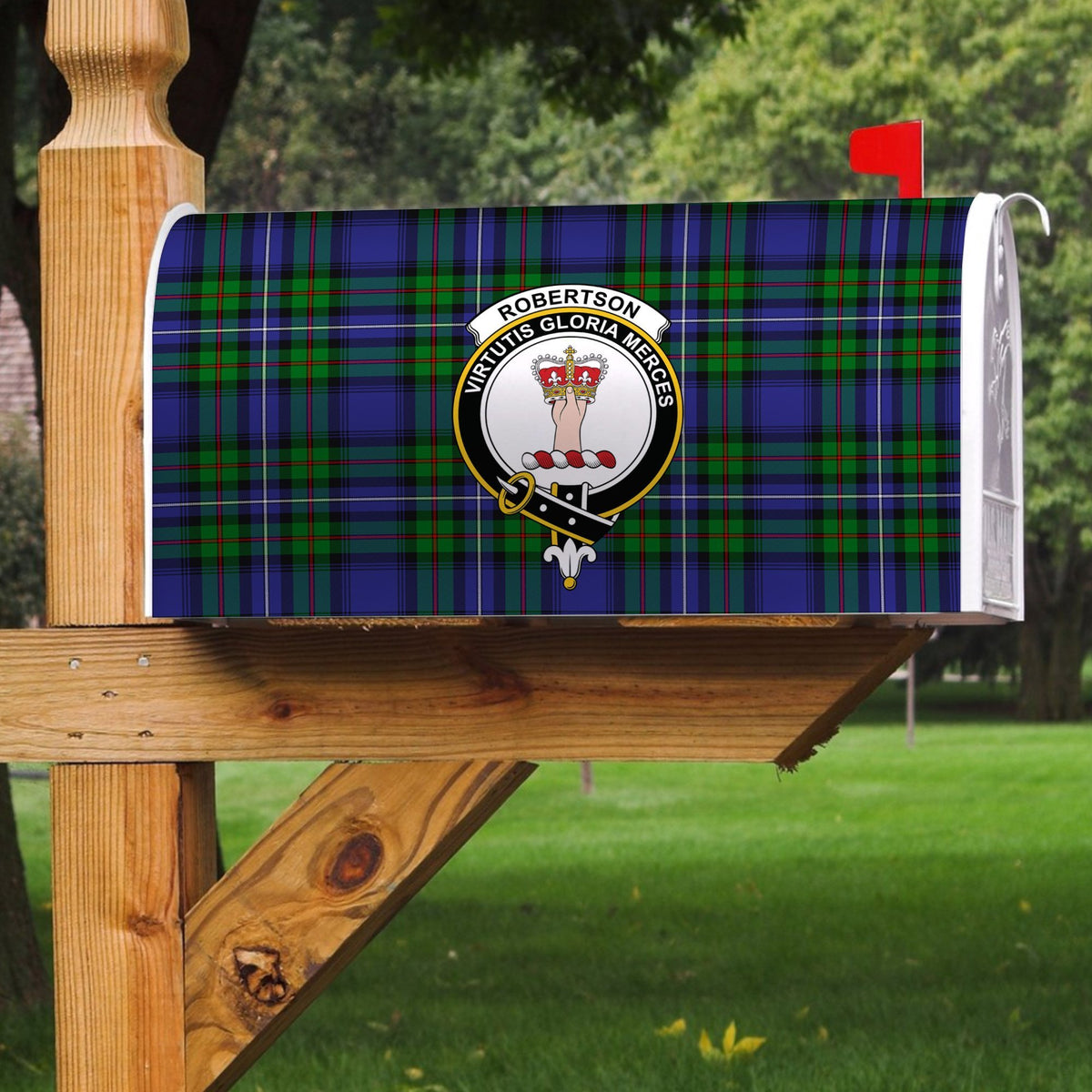 Robertson Hunting Modern Tartan Crest Mailbox