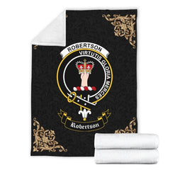 Robertson Crest Tartan Premium Blanket Black