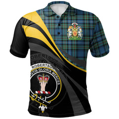 Robertson Hunting Ancient Tartan Polo Shirt - Royal Coat Of Arms Style