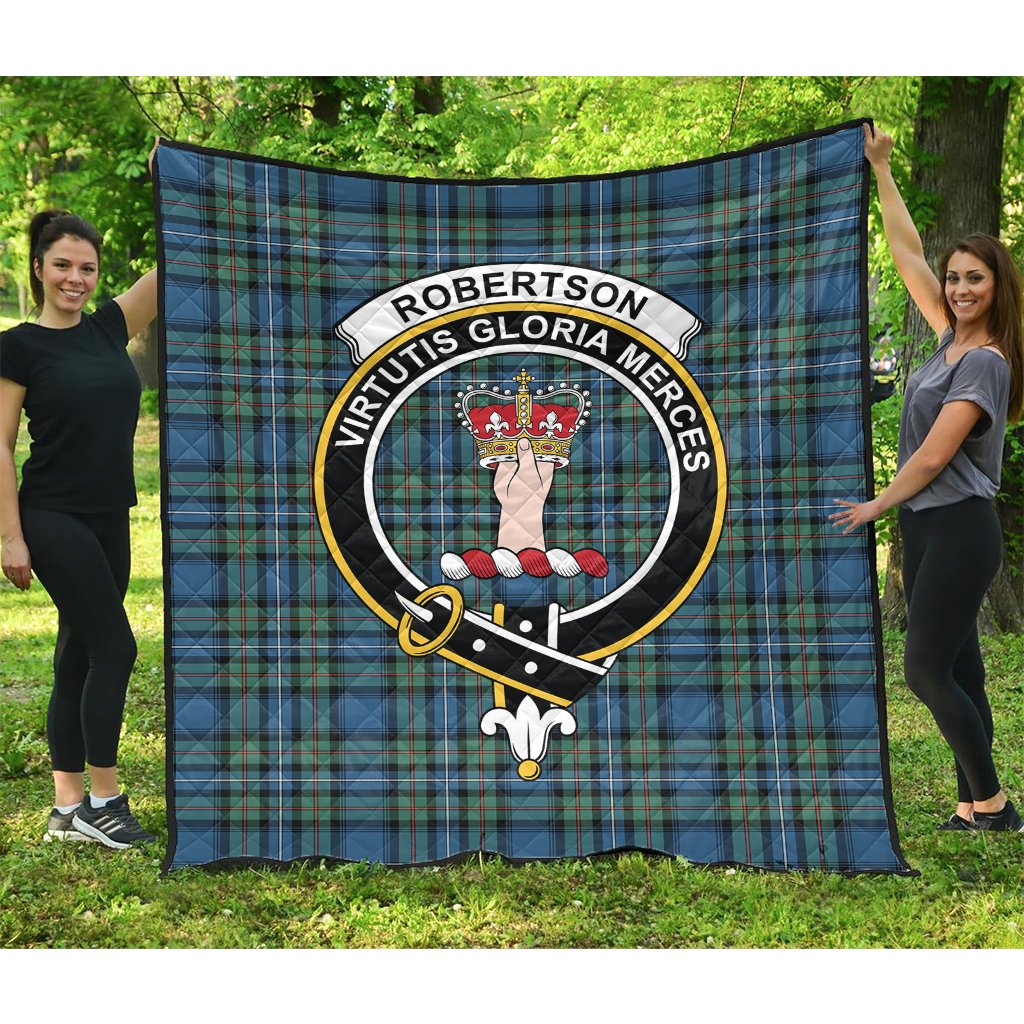Robertson Hunting Ancient Tartan Crest Quilt