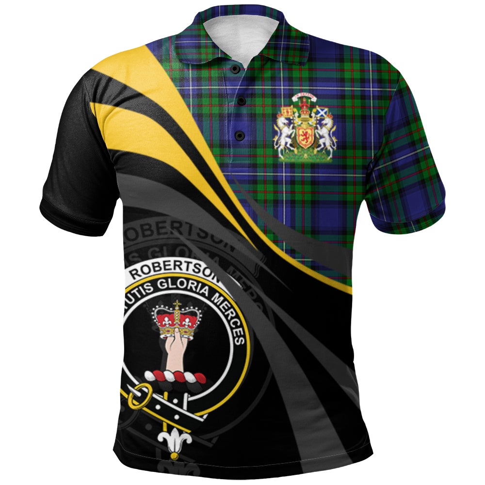 Robertson Hunting Modern Tartan Polo Shirt - Royal Coat Of Arms Style