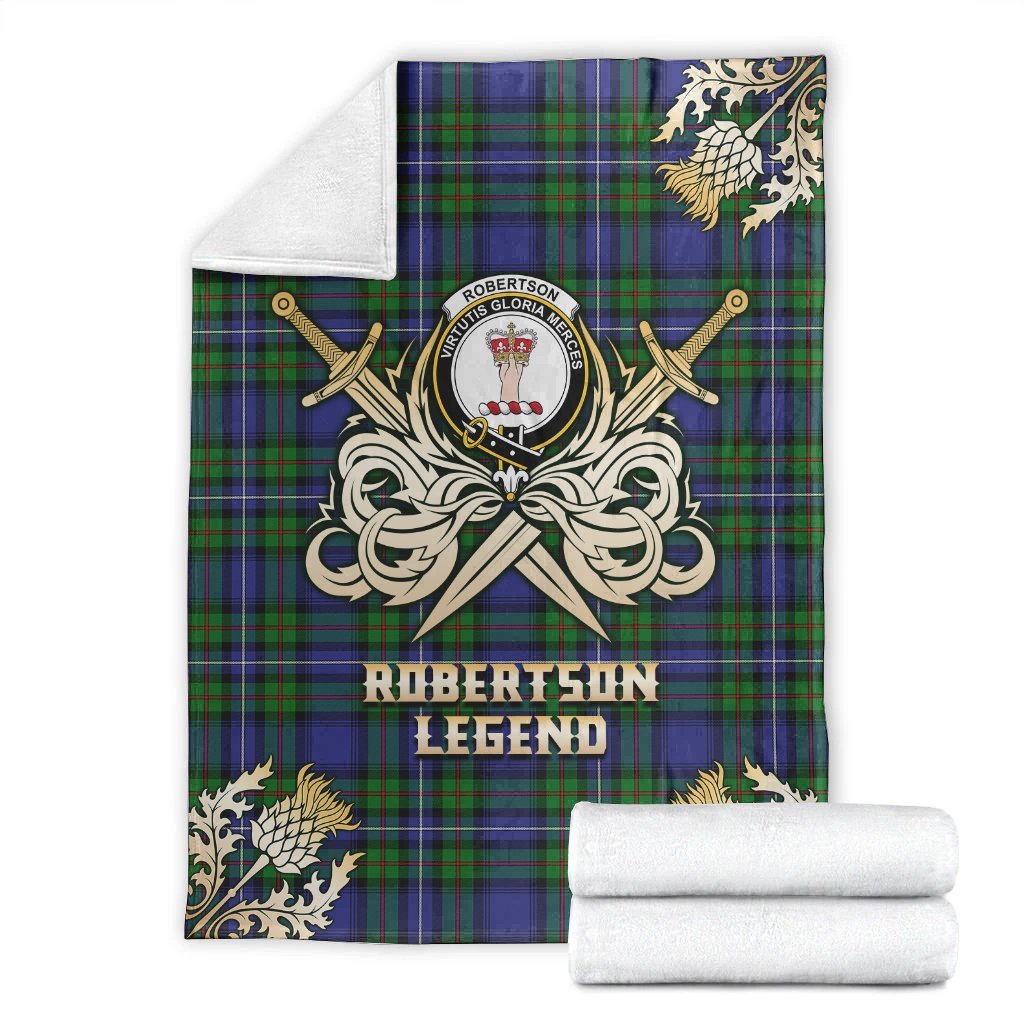Robertson Hunting Modern Tartan Gold Courage Symbol Blanket