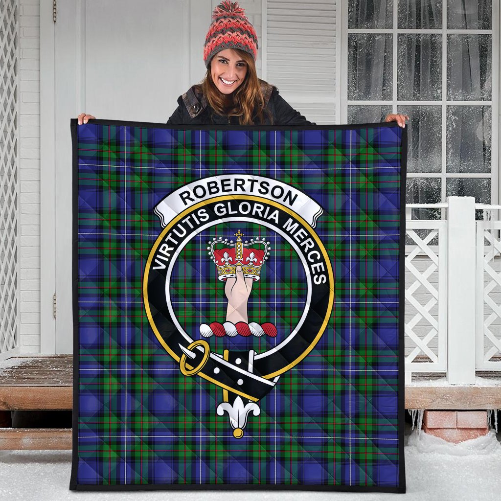 Robertson Hunting Modern Tartan Crest Quilt
