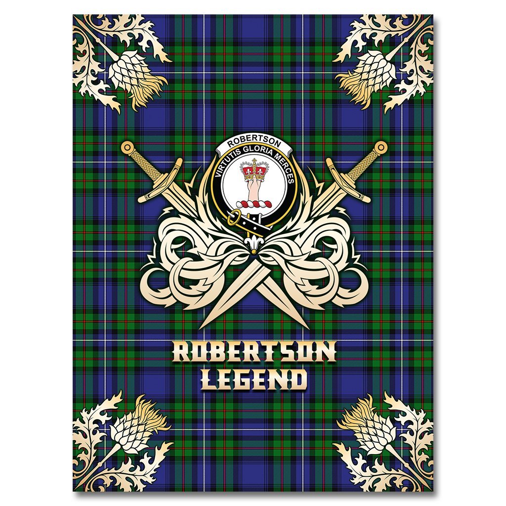 Robertson Hunting Modern Tartan Gold Courage Symbol Blanket