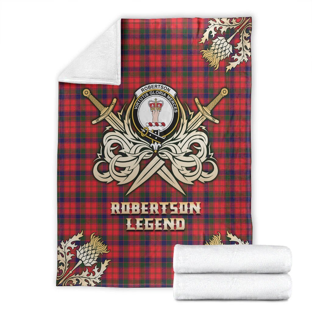 Robertson Modern Tartan Gold Courage Symbol Blanket
