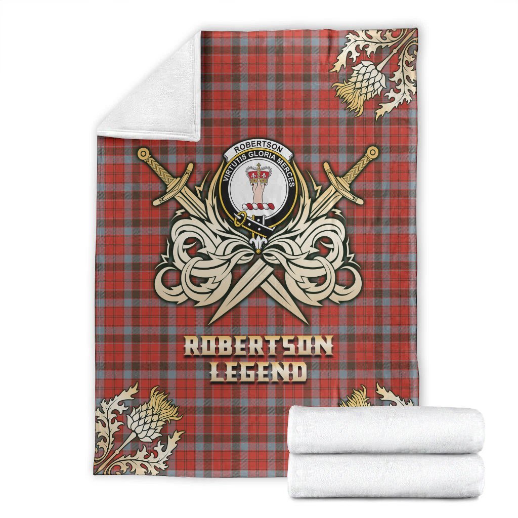 Robertson Weathered Tartan Gold Courage Symbol Blanket