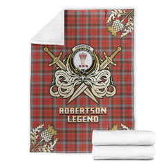 Robertson Weathered Tartan Gold Courage Symbol Blanket