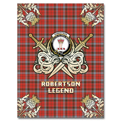Robertson Weathered Tartan Gold Courage Symbol Blanket
