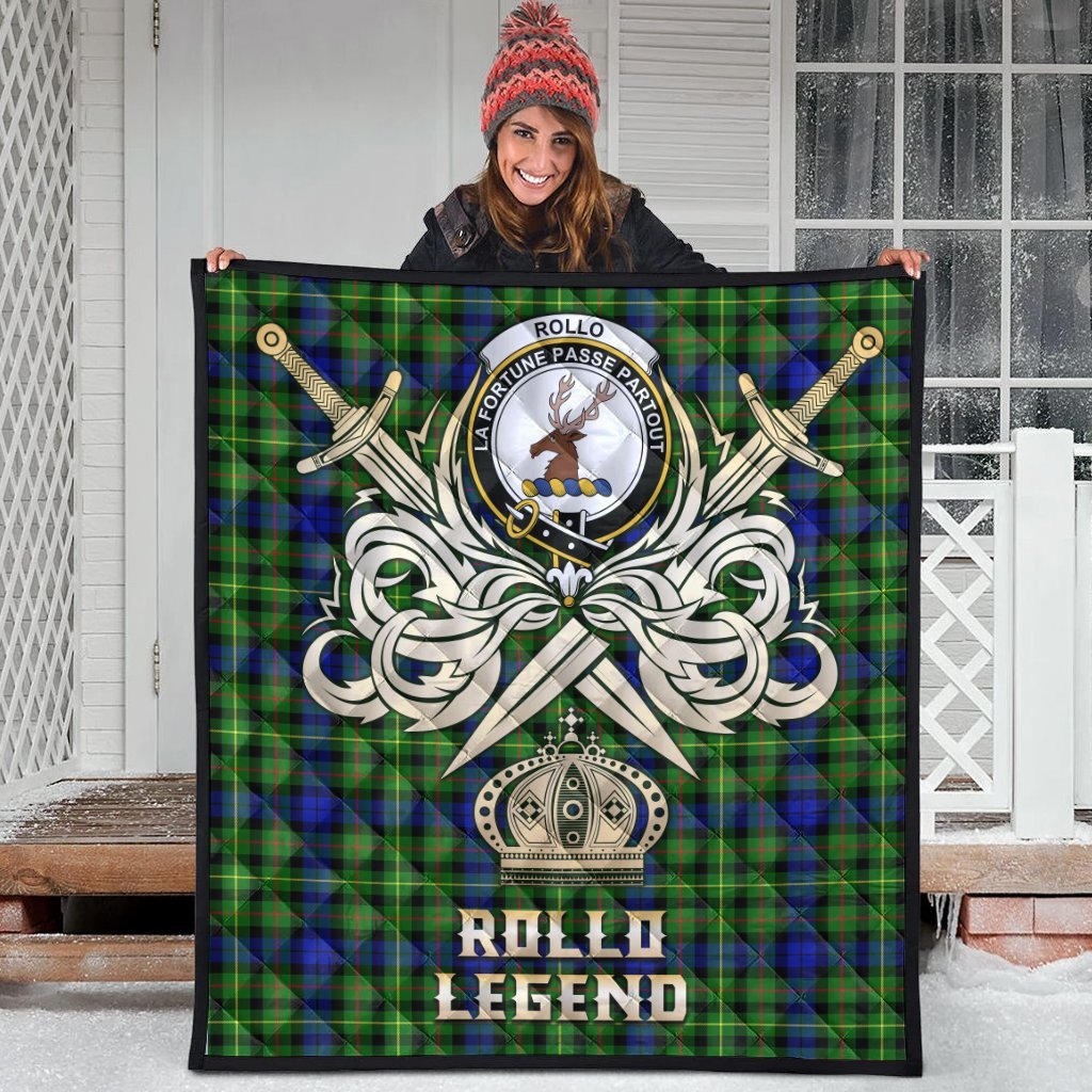 Rollo Modern Tartan Crest Legend Gold Royal Premium Quilt