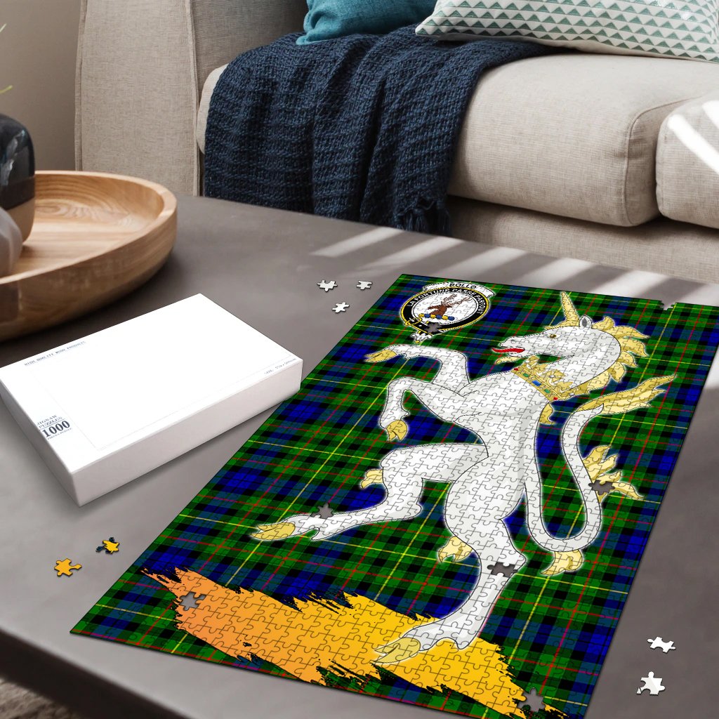 Rollo Modern Tartan Crest Unicorn Scotland Jigsaw Puzzles