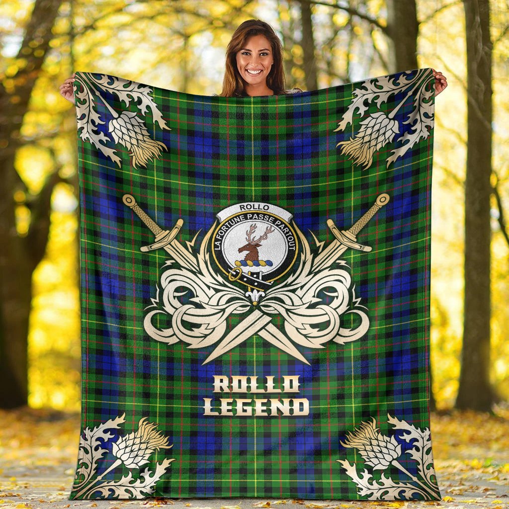 Rollo Modern Tartan Gold Courage Symbol Blanket