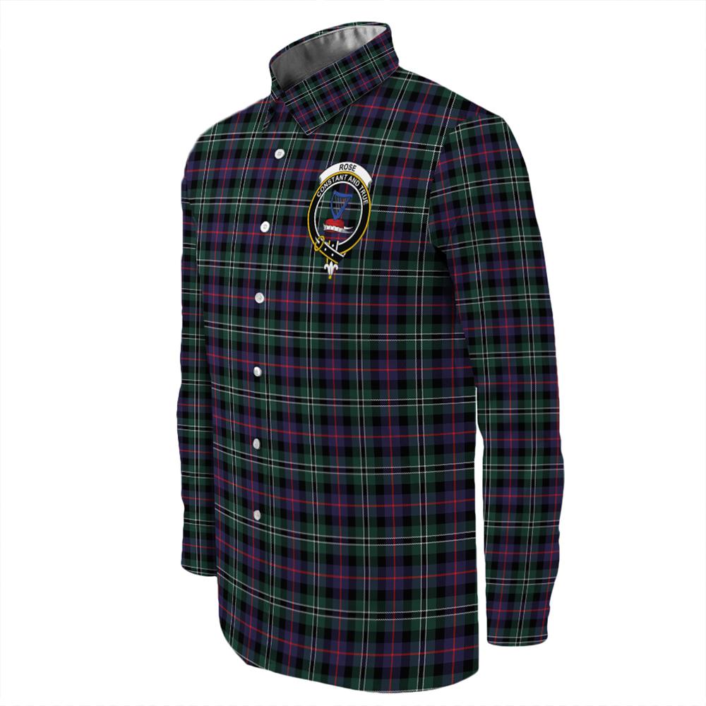 Rose Hunting Modern Tartan Long Sleeve Button Shirt